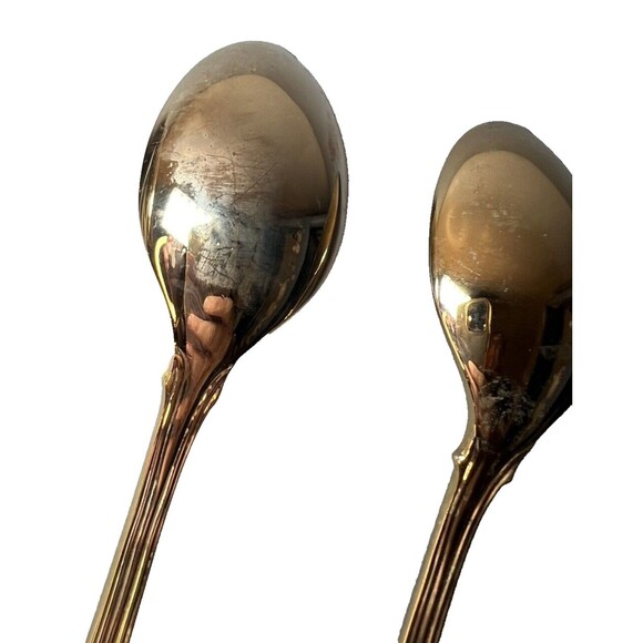 FB Rogers Golden Plated Electroplate American Chipendale 4 Spoons Tbsp - Picture 13 of 16